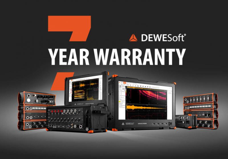 7 лет гарантии на оборудование Dewesoft